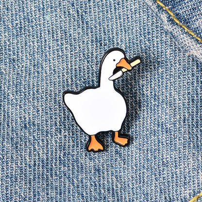 Untitled Goose Game Fun Game Big Goose Brooch 4648850275030