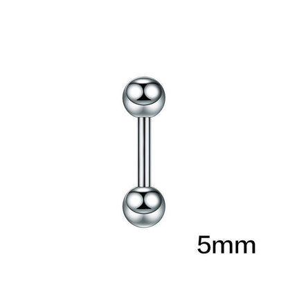 Titanium Steel Double-sided Ball Ear Bone Stud Dumbbell Earrings 46572490 8e8f 4773 a990 d7aa7cf4f4af