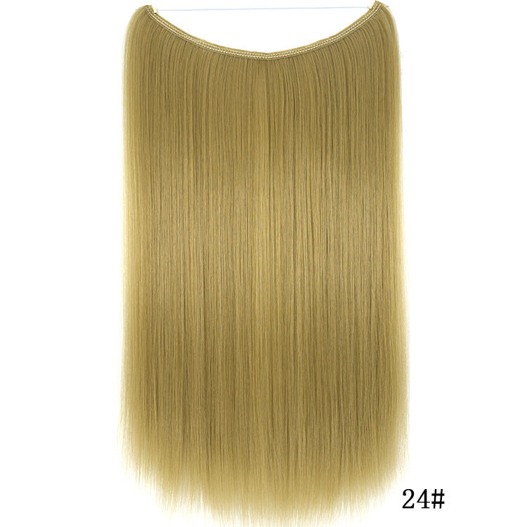 22 inches Invisible Wire No Clips in Hair Extensions Secret Fish Line Hairpieces Silky Straight Synthetic - HD Wireless Product #3