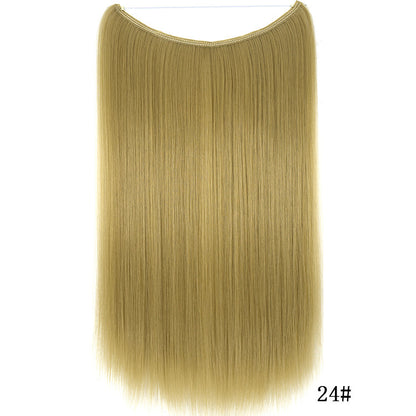 22 inches Invisible Wire No Clips in Hair Extensions Secret Fish Line Hairpieces Silky Straight Synthetic - HD Wireless Product #3