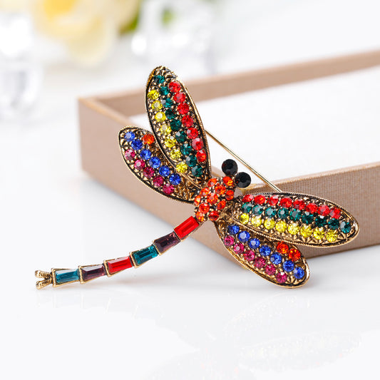 New Retro Alloy Diamond Dragonfly Brooch 466278c5 bb51 4e96 aaaa d0d02e894a47