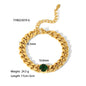 European And American 18K Gold-plated Inlaid Zircon Light Luxury Non-fading Stainless Steel Bracelet Necklace 466284b9 2b58 4