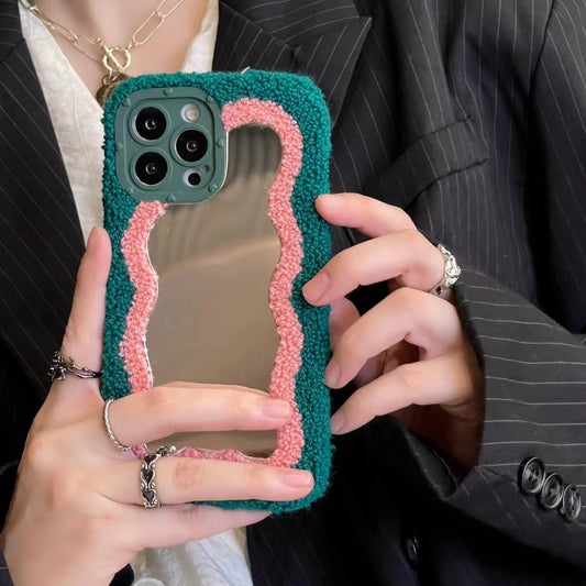 Plush Patch Mirror Mobile Phone Shell 4674ea93 f2f7 480f b9b2 dce2d7059185
