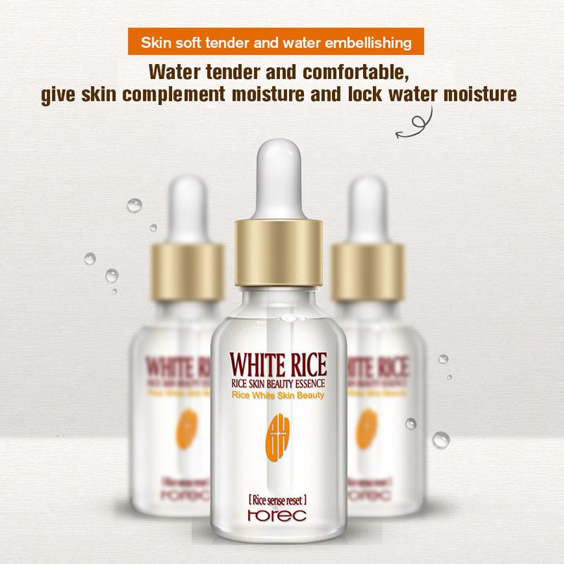 HOREC White Rice Whitening Serum Face Moisturizing Cream Anti Wrinkle Anti Aging Face Fine Lines Acne Treatment Skin Care 15m