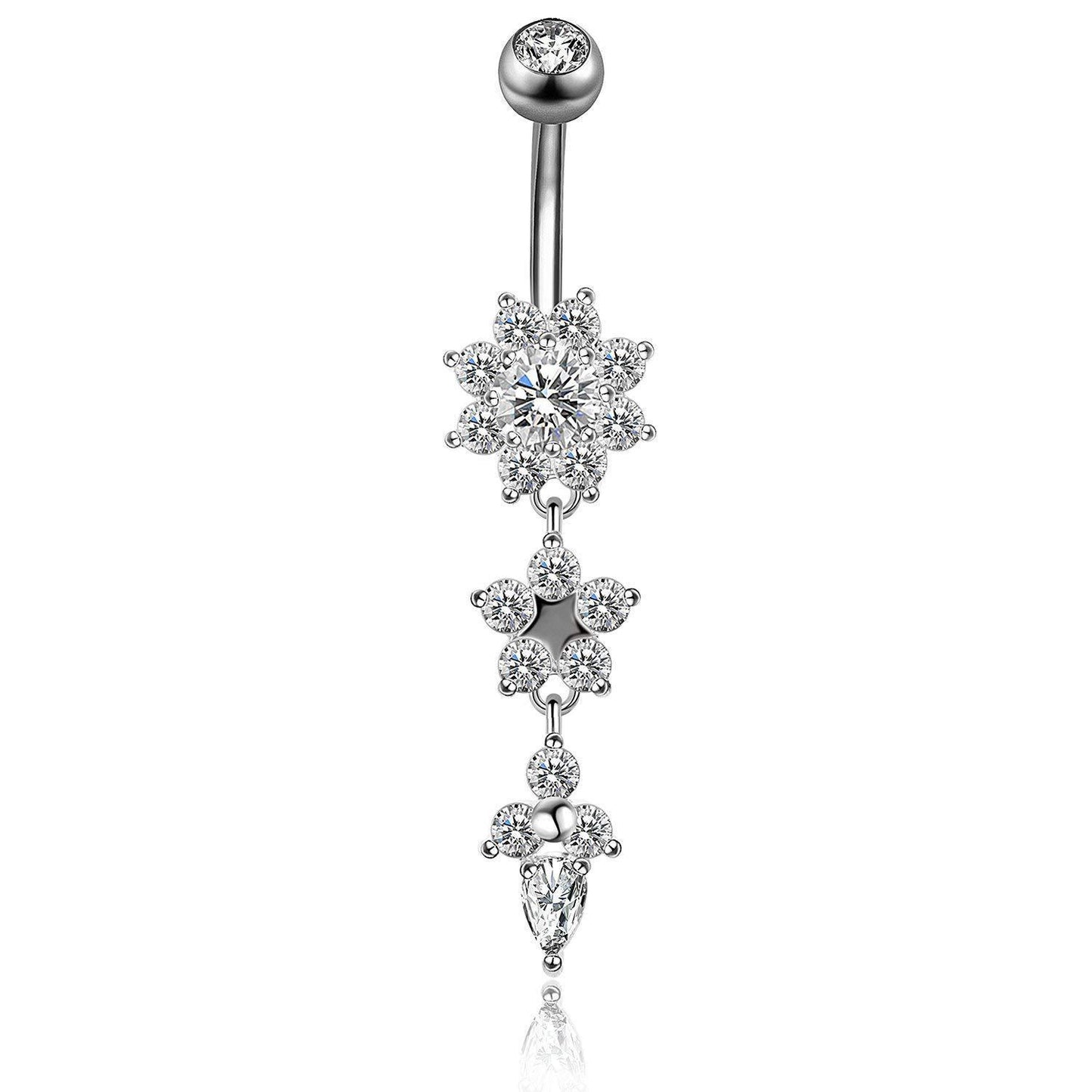 Human puncture medical steel drop belly button