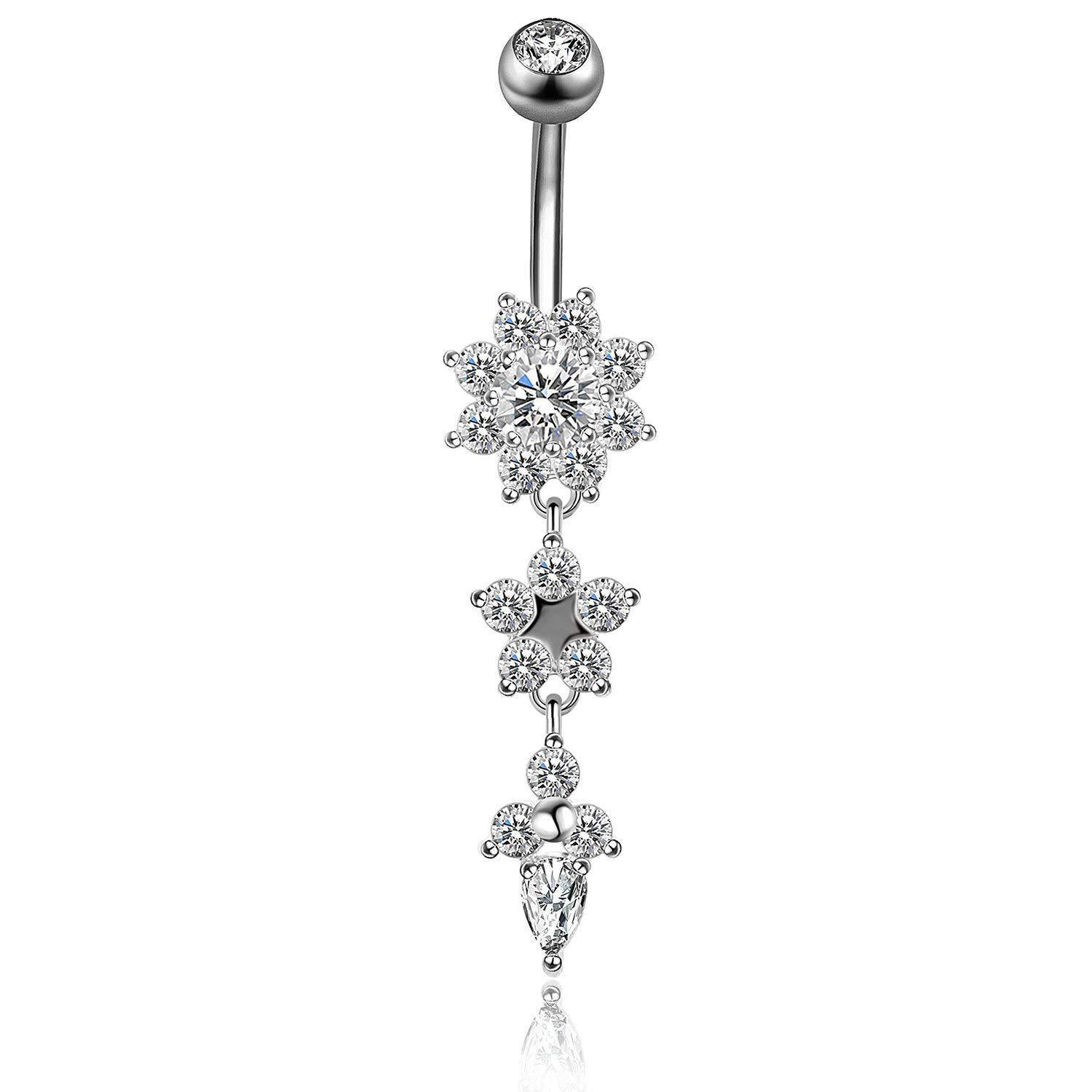 Human puncture medical steel drop belly button