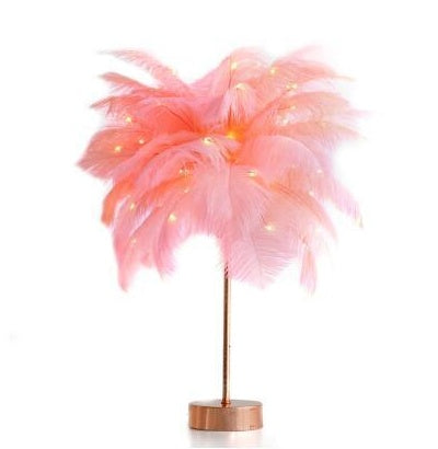 Feather Lamp Nordic Desk Lamp European-Style Bedroom Bedside Feather Table Lamp Night Light Table Lamp Decoration Modern 4679