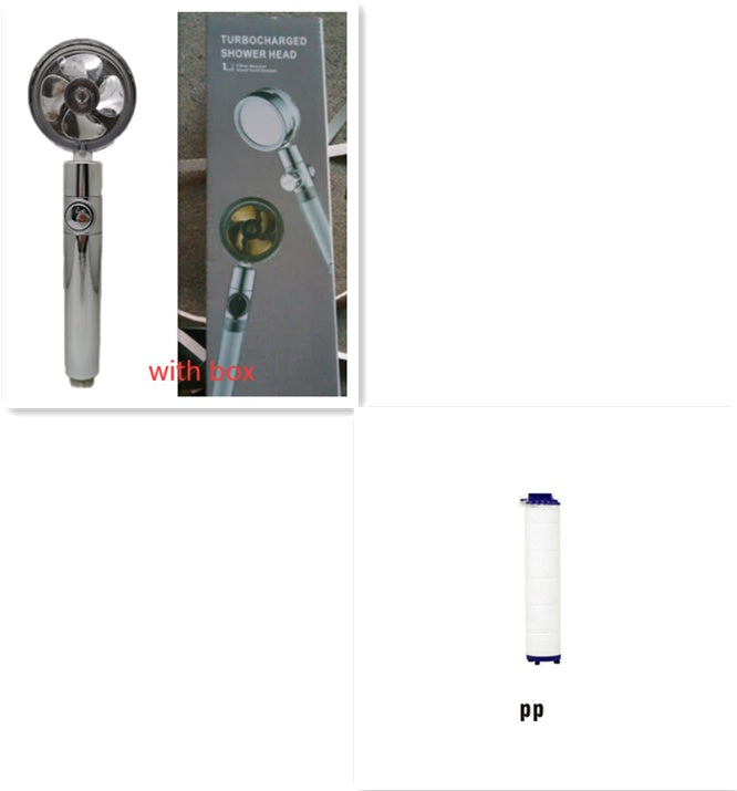Shower Head Water Saving Flow 360 Degrees Rotating With Small Fan ABS Rain High Pressure Spray Nozzle Bathroom Accessories 46