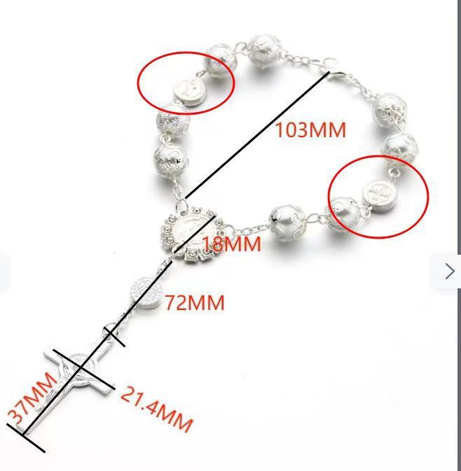 Beads Artificial Glass Pearl Cross Bracelet 468f2b2a 2cfd 4aed 9fa6 1f861e1f0eb6