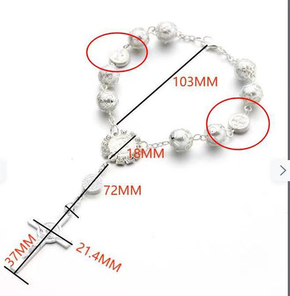Beads Artificial Glass Pearl Cross Bracelet 468f2b2a 2cfd 4aed 9fa6 1f861e1f0eb6