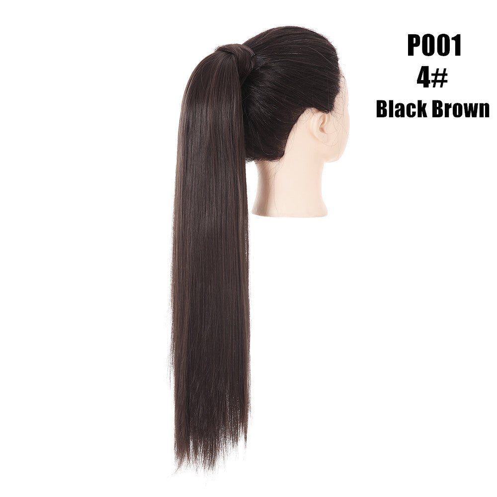 Long Straight Hair Ponytail High Temperature Matte Silk Velcro Winding Wig 46956ef3 b2ec 4cf7 8eb9 99efad683f1b