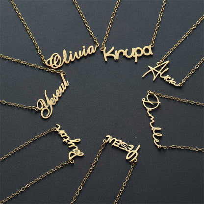 Stainless Steel English Letter Pendant Plated 18K Gold 46c1106b a126 467a 909d 0f529a33ac56