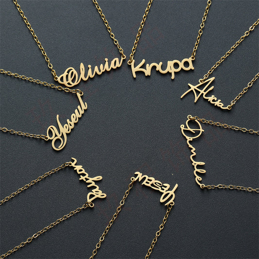 Stainless Steel English Letter Pendant Plated 18K Gold 46c1106b a126 467a 909d 0f529a33ac56
