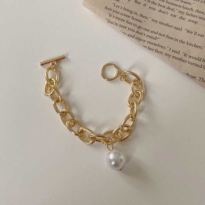Large Pearl Pendant Bracelet Simple Punk 46e279b1 aeb5 4559 8ec1 298492ead49f