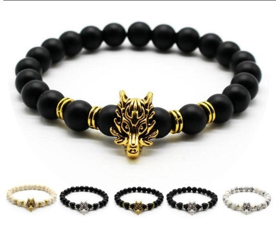 Man's Volcanic Stone Bracelet Longteng Ornaments Bracelet Natural Stone Elastic Bracelet 471589288271