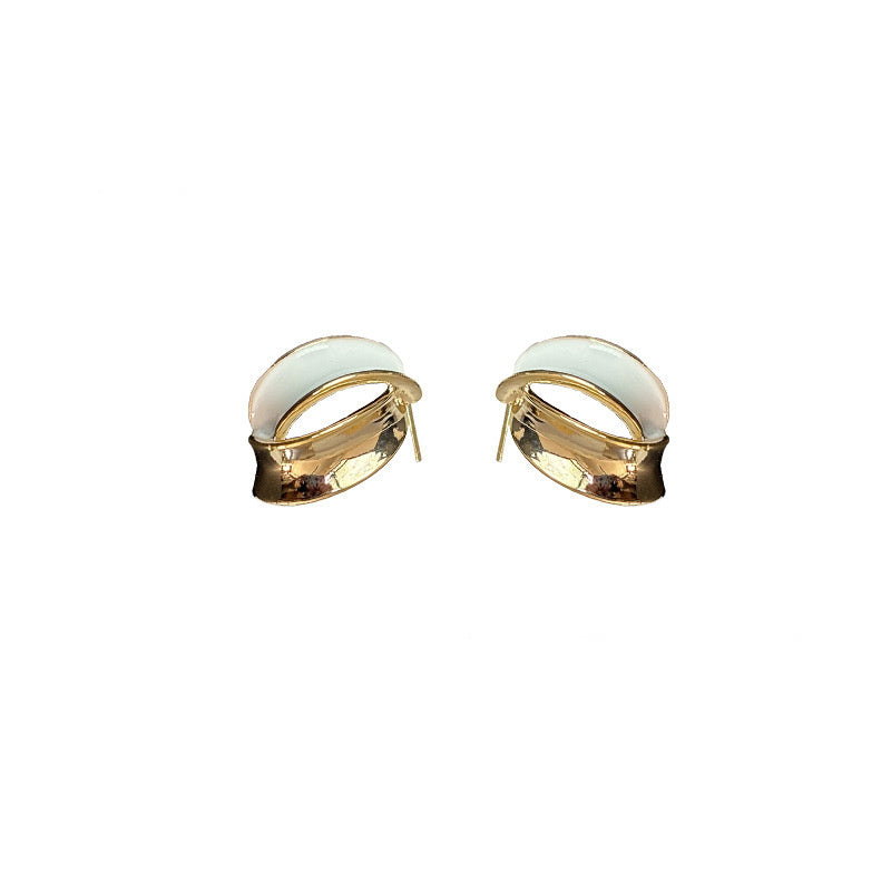 New Curved Enamel Earrings Women's All-match Fashion Earrings 471b0bde 47e9 48fa 949c ad748392a7eb