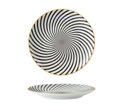 8-inch Nordic Style Geometric Series Ceramic Breakfast Plate Western Steak Flat Dish Plate Fruit Plate Decoration Hanging Plate - HD Wireless Product #13