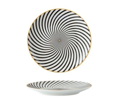 8-inch Nordic Style Geometric Series Ceramic Breakfast Plate Western Steak Flat Dish Plate Fruit Plate Decoration Hanging Plate - HD Wireless Product #13