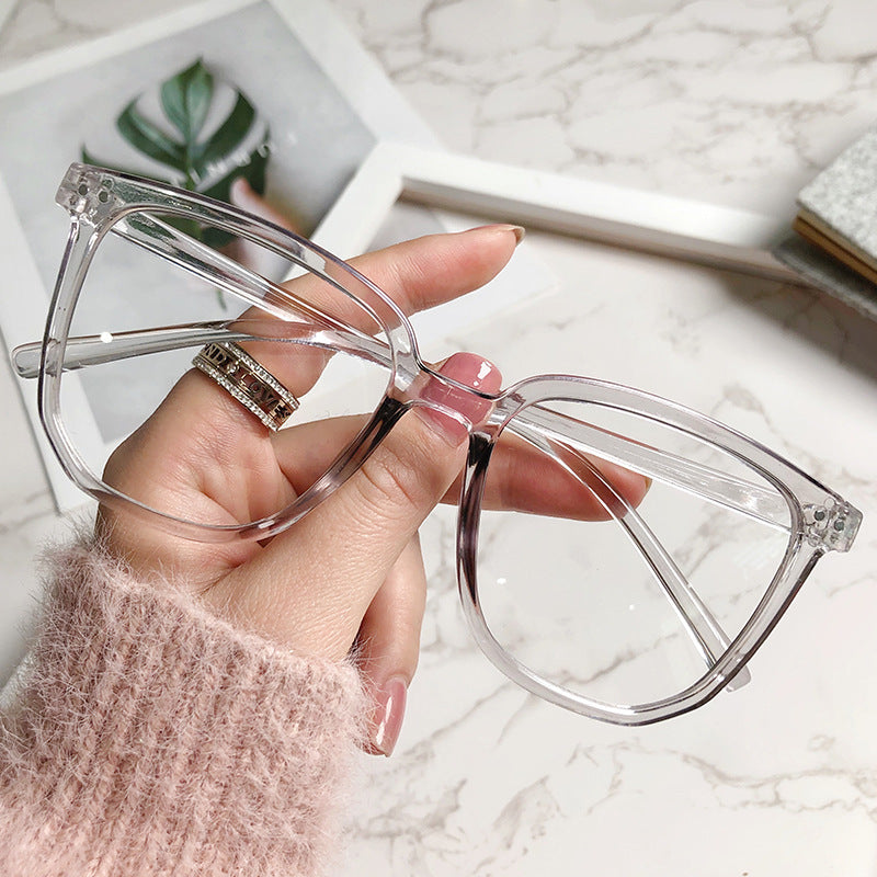 Anti-blue Light Glasses Women's Korean-style Plain Irregular Glasses Frame 47293bee c56f 4581 8ae1 e34c3300a532