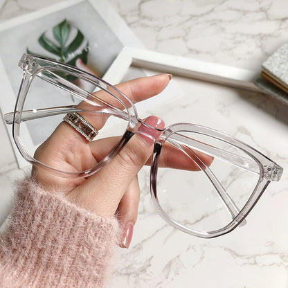 Anti-blue Light Glasses Women's Korean-style Plain Irregular Glasses Frame 47293bee c56f 4581 8ae1 e34c3300a532
