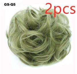Europe, Japan, and South Korea popular hair bun fluffy natural drawstring curly hair ball head hair ring hair set female hair