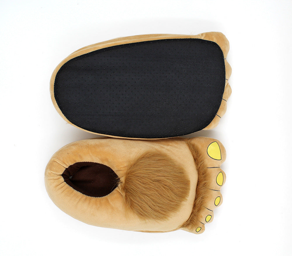 Creative Hobbit Plush Cotton Slippers Men's Plus Size Package Root New Platform Warm Shoes 472c7749 3e6b 4ae4 b5ff 851cd53b19