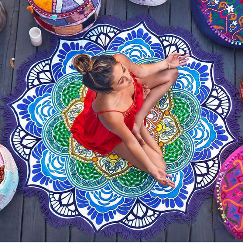 Polygon Printing Tassel Round Bath Towel Yoga Mat 4747539699976 5a7399d1 f5c6 4e66 a751 cdf13409baf9