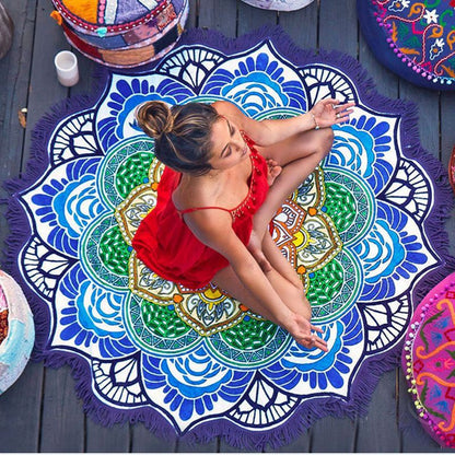 Polygon Printing Tassel Round Bath Towel Yoga Mat 4747539699976 5a7399d1 f5c6 4e66 a751 cdf13409baf9