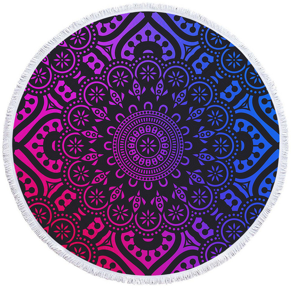 Round Printed Bath Towel Beach Towel Yoga Mat 475303061296