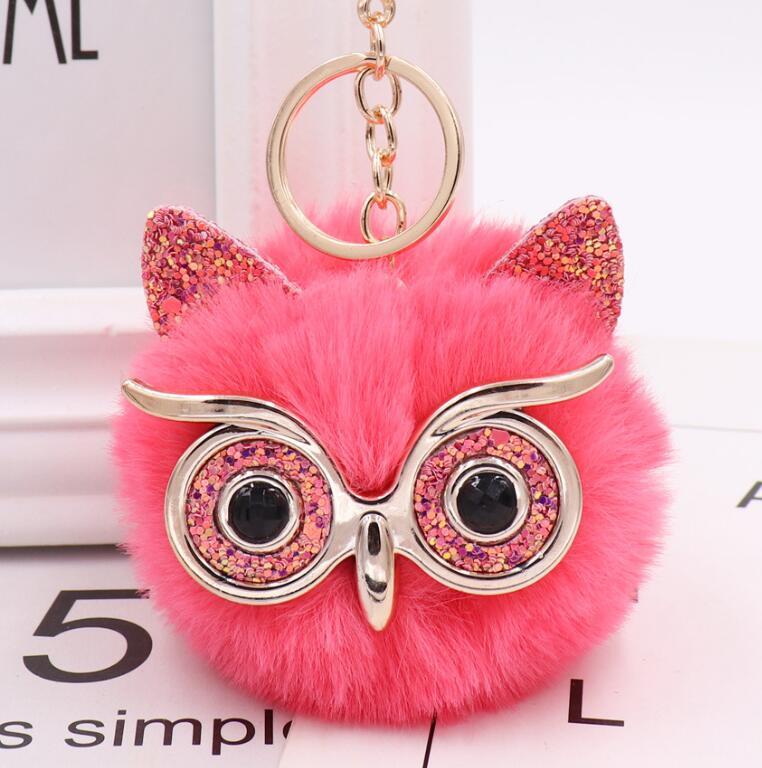Lovely Owl Plush Doll Kids Favors Fur Ball Key Chain 4769796533300