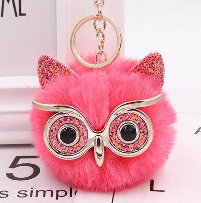 Lovely Owl Plush Doll Kids Favors Fur Ball Key Chain 4769796533300