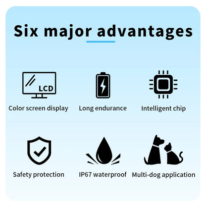Smart Automatic Anti Barking Dog Collar Rechargeable Bark Stopper Stop Barking HD Digital Display IP67 Waterproof Collar For Dogs Pet Products