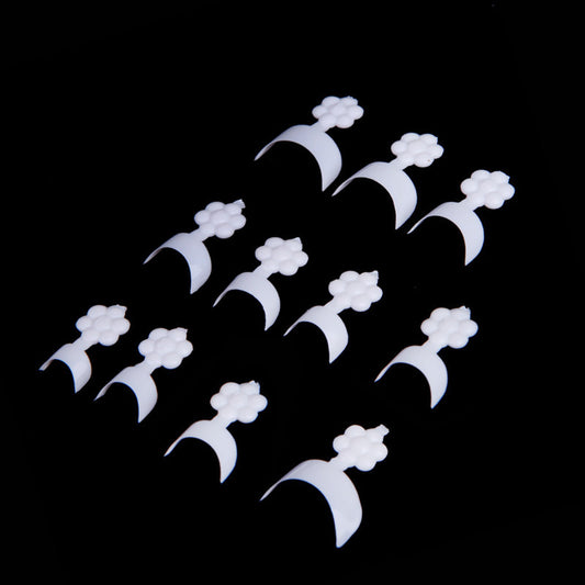 French Porcelain White manicure with crescent 4782009596139