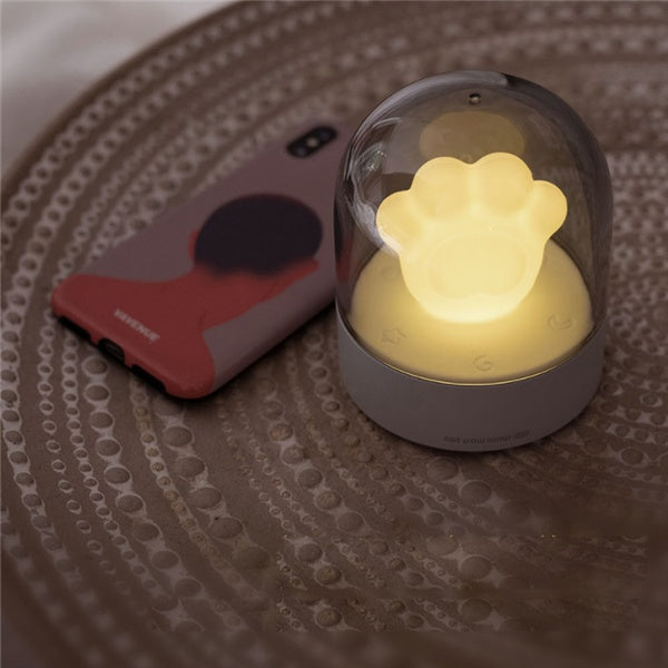 Exquisite Night Light Cat Paw Light USB Charging Music Box Warm Musical Lamp Cats Paw Lamp For Kids Children Gift Desktop Dec