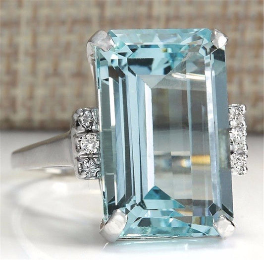 Hot European and American fashion luxury topaz engagement ring sapphire ring hand jewelry 4787507798 452955805