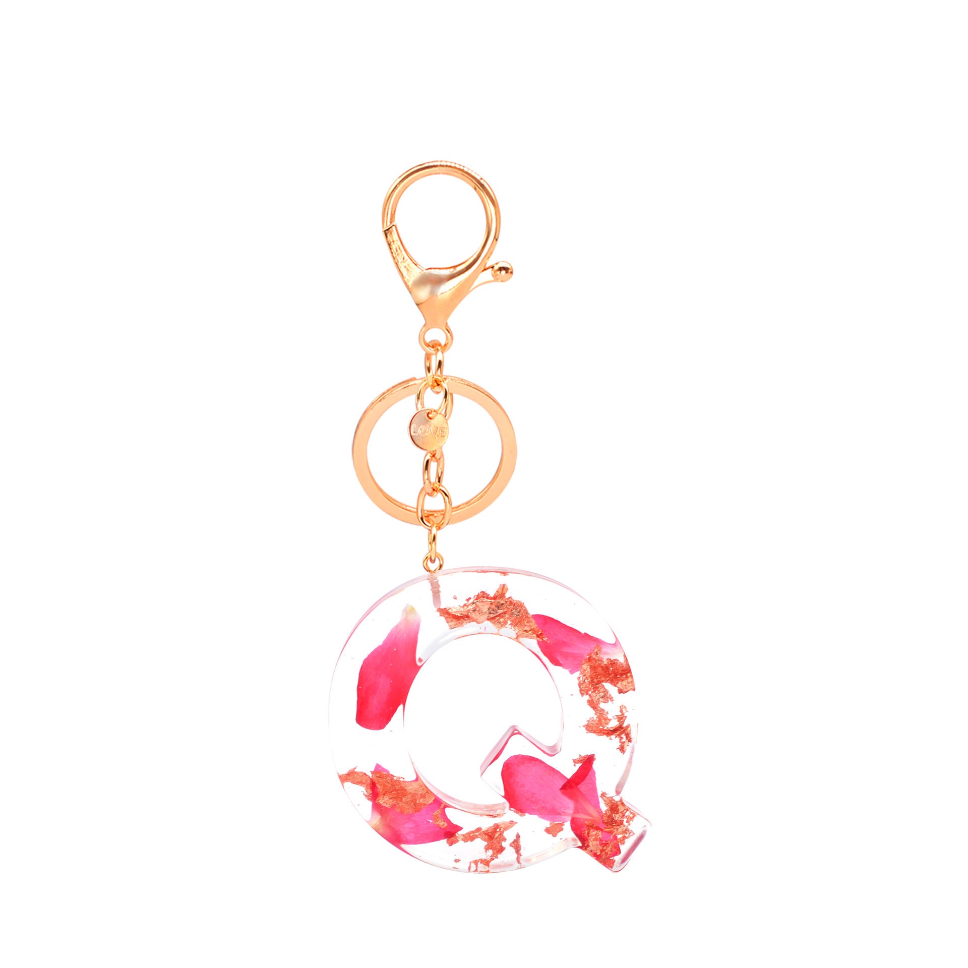 Petal Resin Keychain English Alphabet Pendant 478e4c39 2cdb 4792 9433 02294b75ce34
