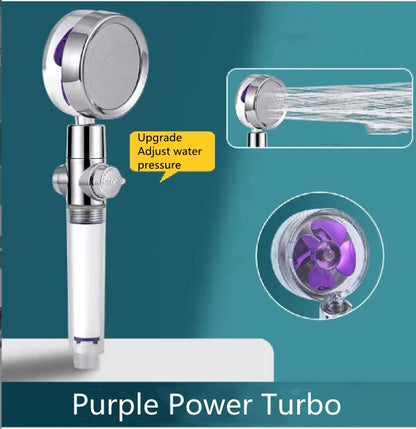 Shower Head Water Saving Flow 360 Degrees Rotating With Small Fan ABS Rain High Pressure Spray Nozzle Bathroom Accessories 47