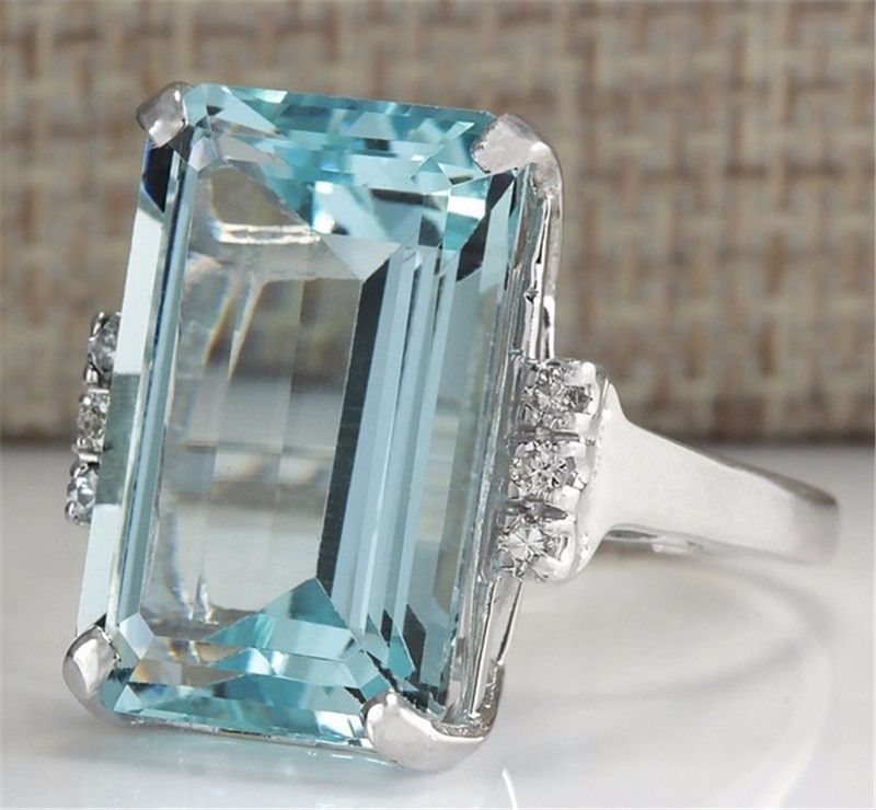 Hot European and American fashion luxury topaz engagement ring sapphire ring hand jewelry 4791786329 452955805