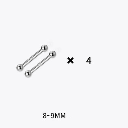 S999 Pure Silver Stud Earrings 4 Pairs Set Of Double-ended 479312b4 7c91 4b86 b06b 0f45e21c19fd