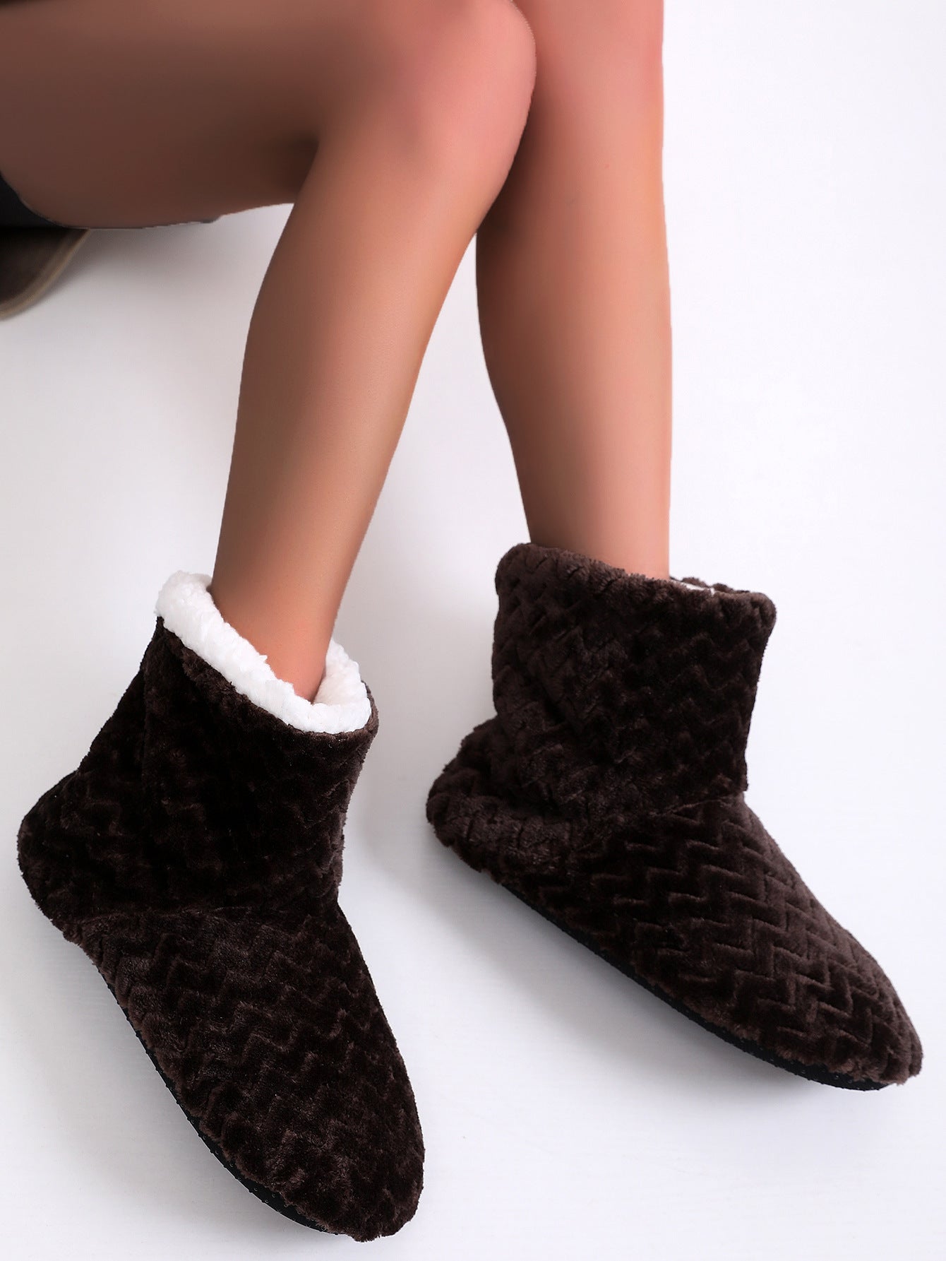 Flat Heel Deep Mouth Thick Bottom Red Slippers Boots 479ff198 f549 4f0b 8133 0be8d4310710