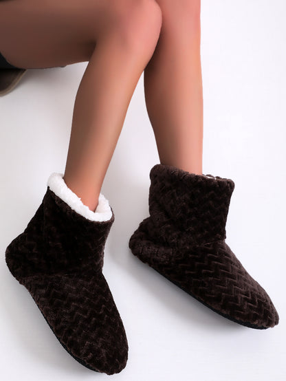 Flat Heel Deep Mouth Thick Bottom Red Slippers Boots 479ff198 f549 4f0b 8133 0be8d4310710
