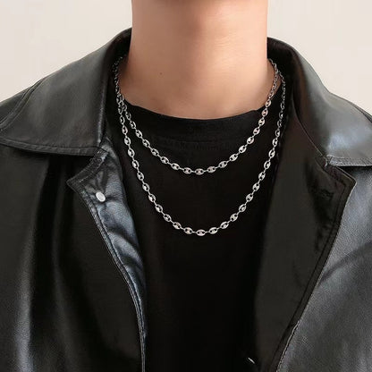 Titanium Steel Coffee Bean Men And Women Simple Necklace 47aaa6e9 cd4c 4af6 83dc dec522906f7b
