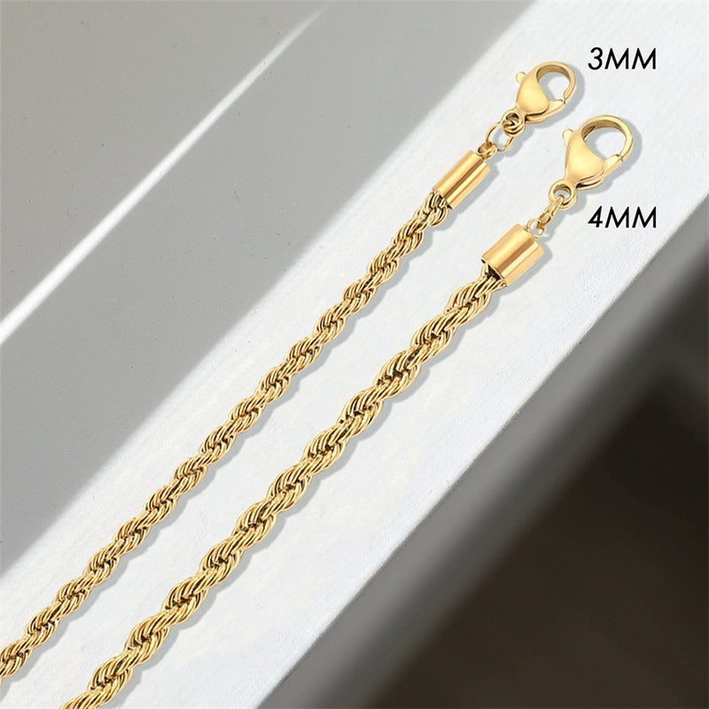 European And American Gold-plated Twist Chain Bracelet 47b31568 1681 45e5 9b23 30768565fdb2
