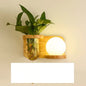Green Plant Solid Wood Corridor Decoration Bedroom Bed Creative Wall Lamp 47ca1f9d 37a3 47ab 941f 61a2db83ab0a