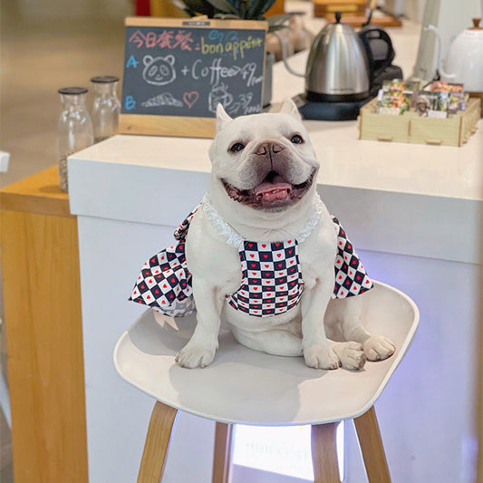Bichon Chessboard Spring And Summer Pet Clothes 47cfb3ce 272e 4c08 902e 7770fe75b0c3