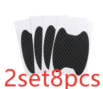 4pcs Set Of Door Stickers Carbon Fiber Scratch-resistant Car Handle Stickers - HD Wireless Product #11