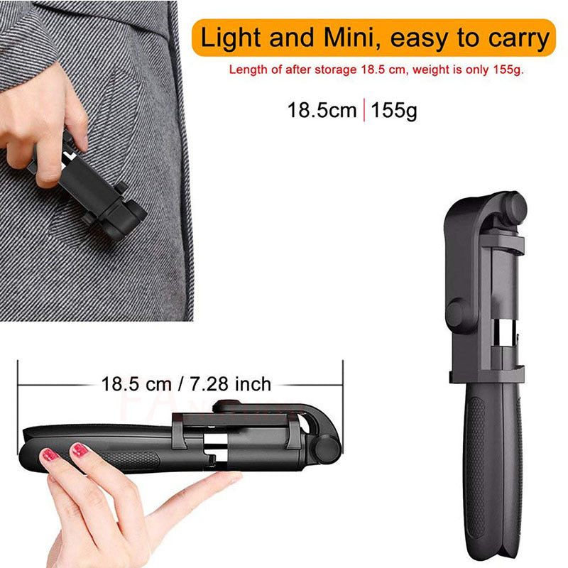 Compatible with Apple, Tripod Selfie Stick Mobile Universal Live Triangle Bracket One Bluetooth Selfie Artifact - 图片 4