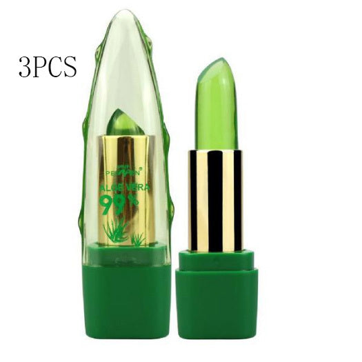 Aloe Vera Gel Color Changing Lipstick Gloss  Moisturizer Anti-drying Desalination Fine-grain Lip Blam Care 4843993245886