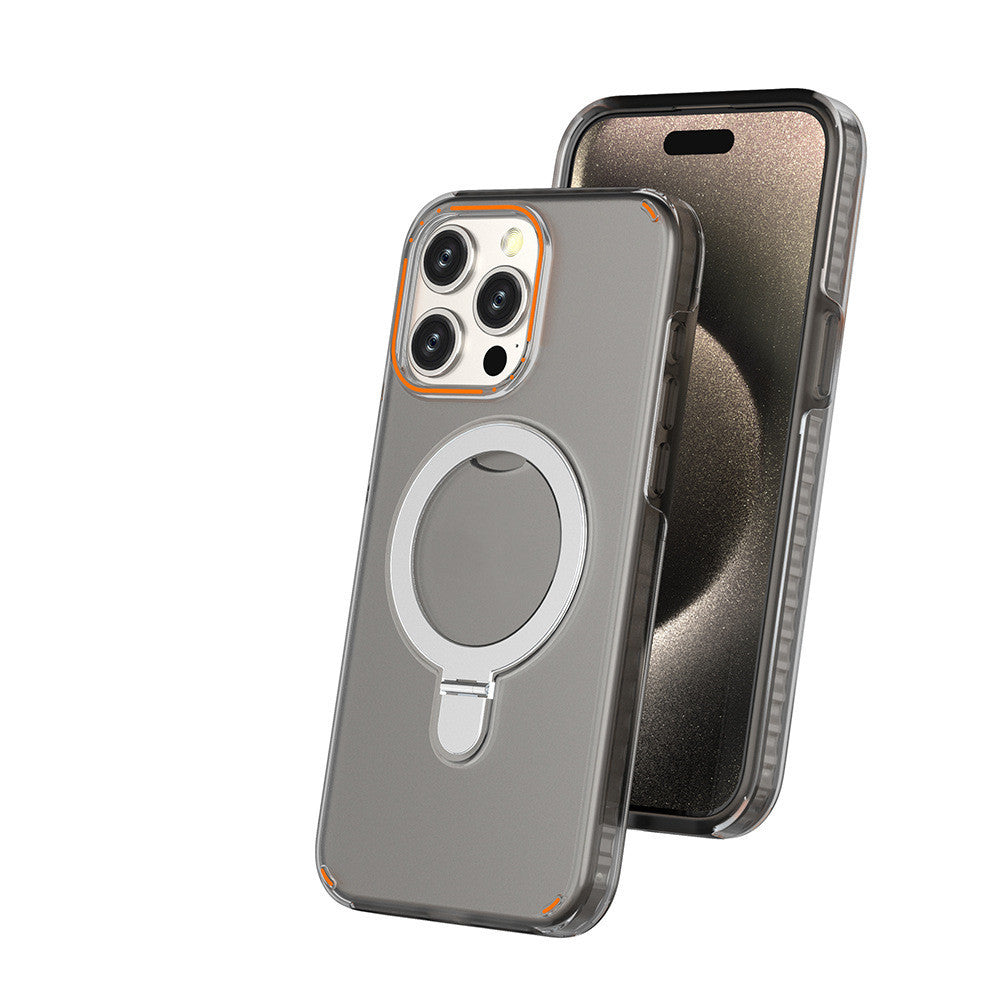 New Colorful Magnetic Bracket Phone Case With Holder Stand Cover For Magesafe Magnetic Transparent Wireless Charge Case For P