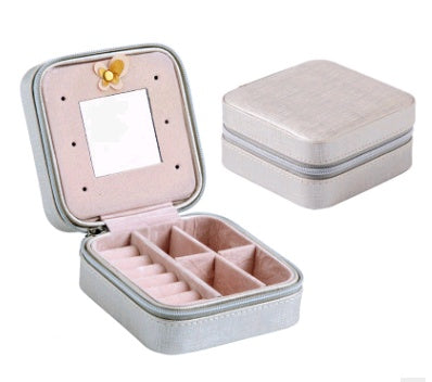 Creative travel portable jewelry box earrings earrings jewelry storage box leather small jewelry bag 4845853413492